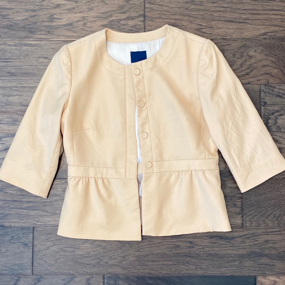 Size 6 J. Crew Line 1/4 Length Khaki Blazer